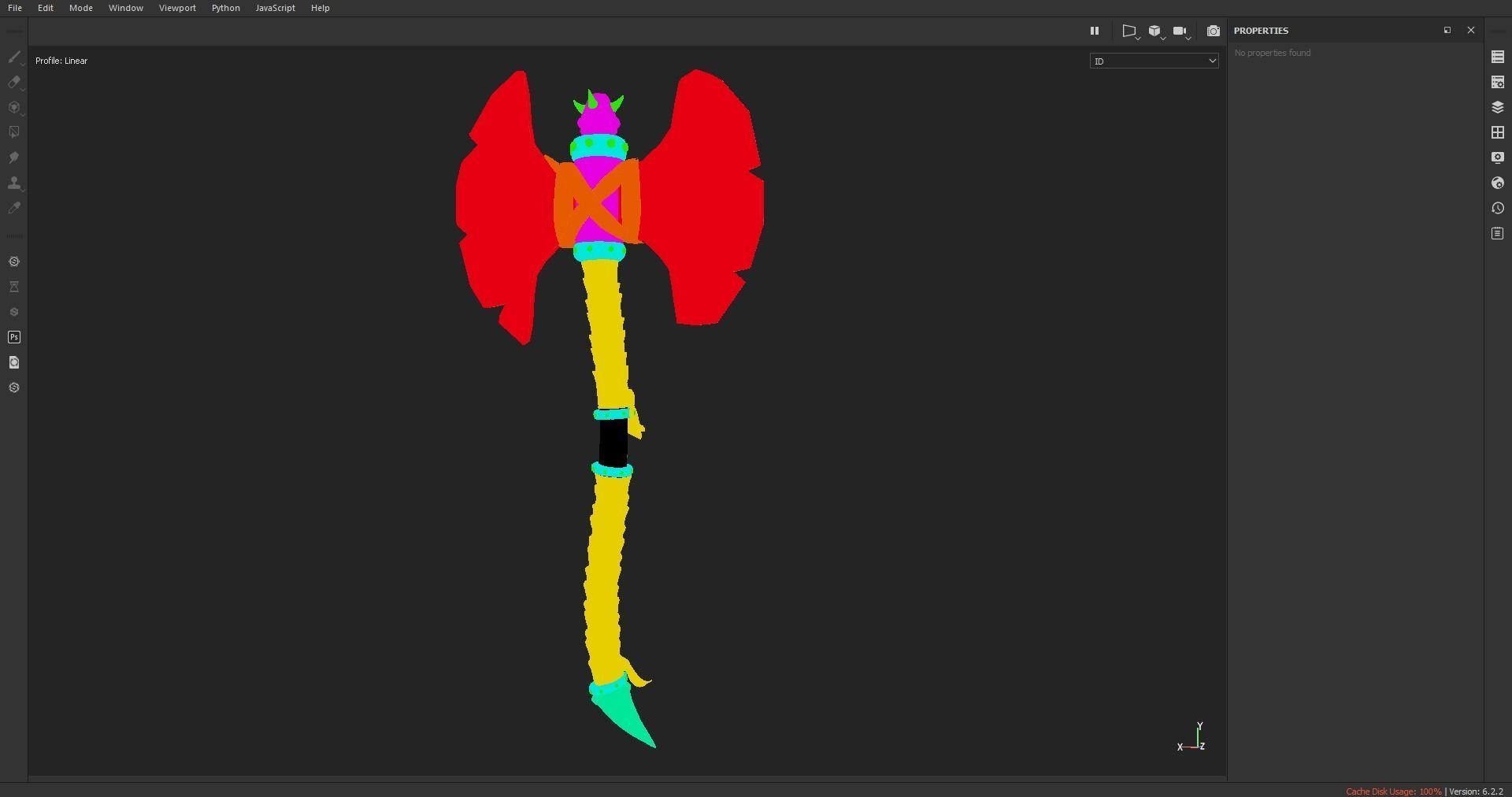 Stylized Energy Axe 3D model_5