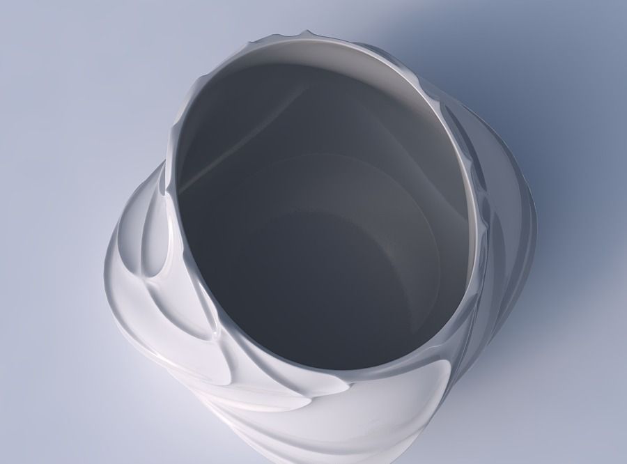 Bowl twisted elipse wavy sparse extruded lines 3D print model_2