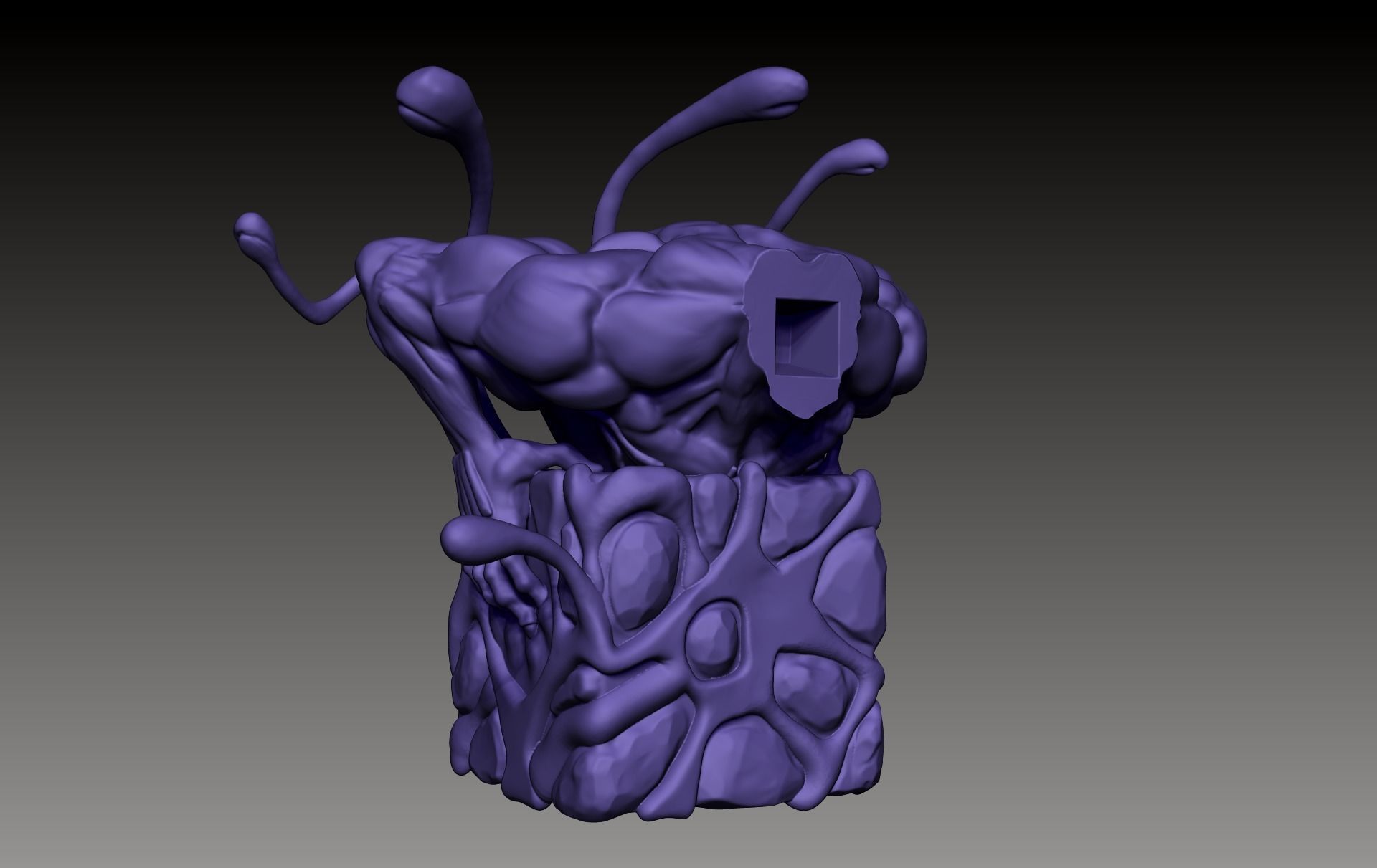Venom x Cube Miniature sculpt 3D print model_6