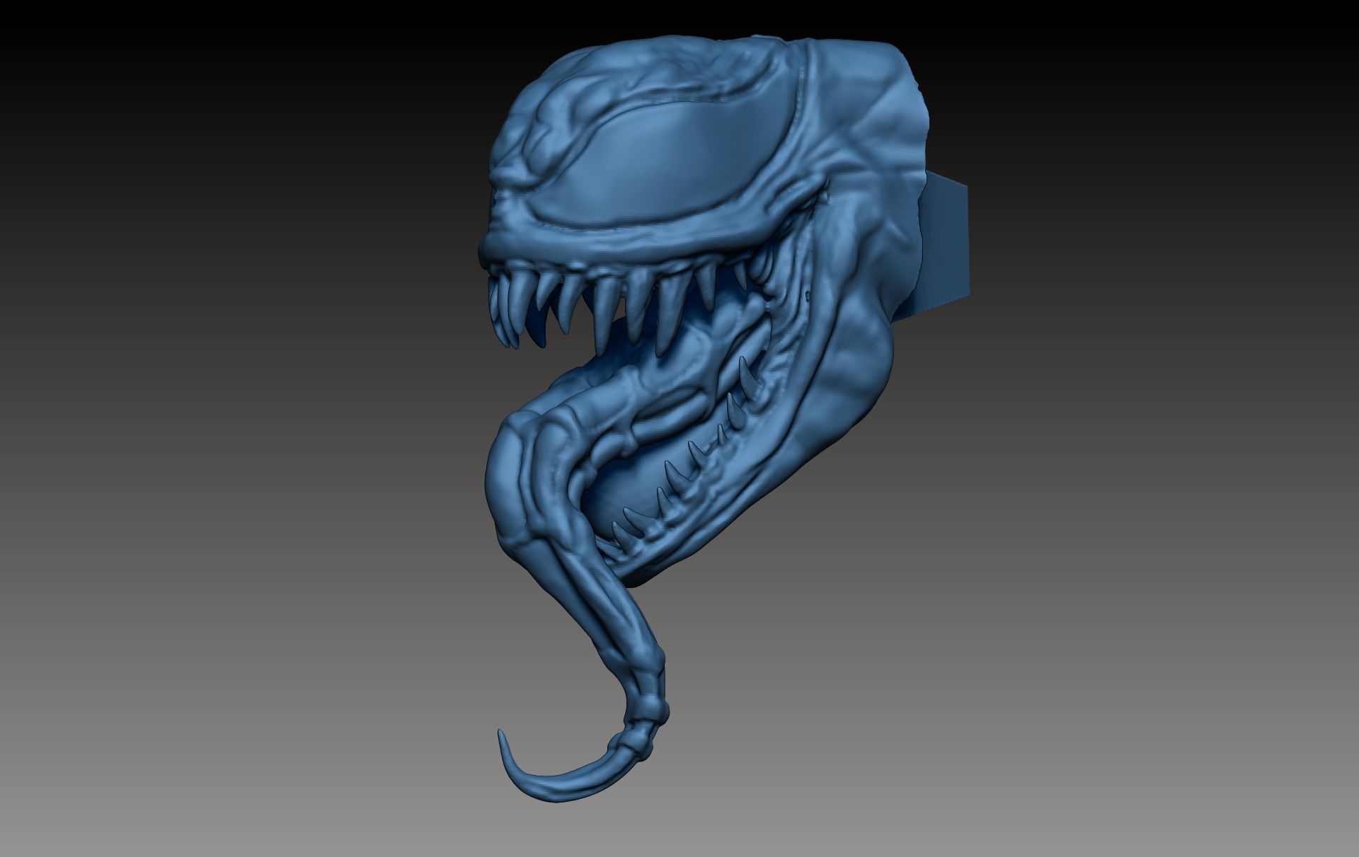 Venom x Cube Miniature sculpt 3D print model_5
