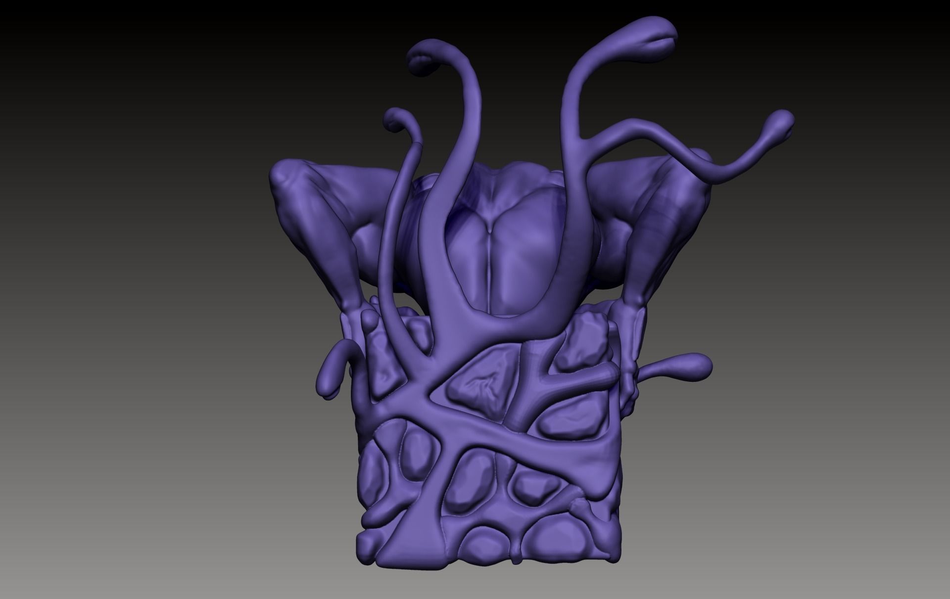 Venom x Cube Miniature sculpt 3D print model_7