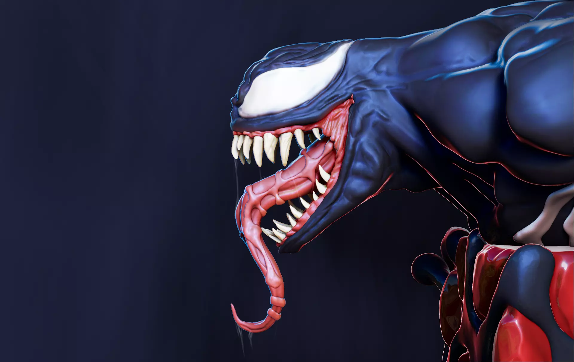 Venom x Cube Miniature sculpt 3D print model_0