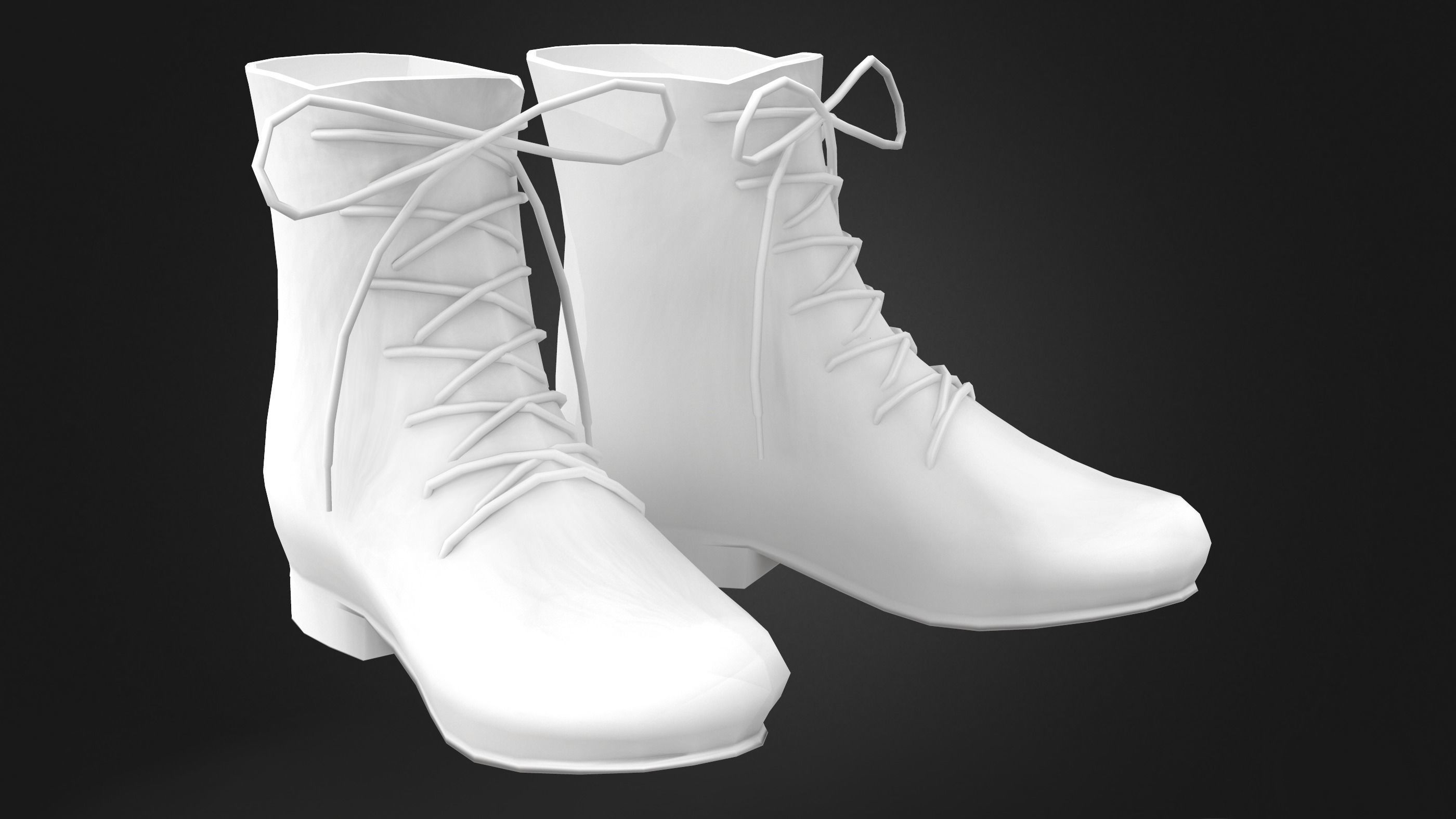 Casual Wear Boots Low-poly 3D model_3
