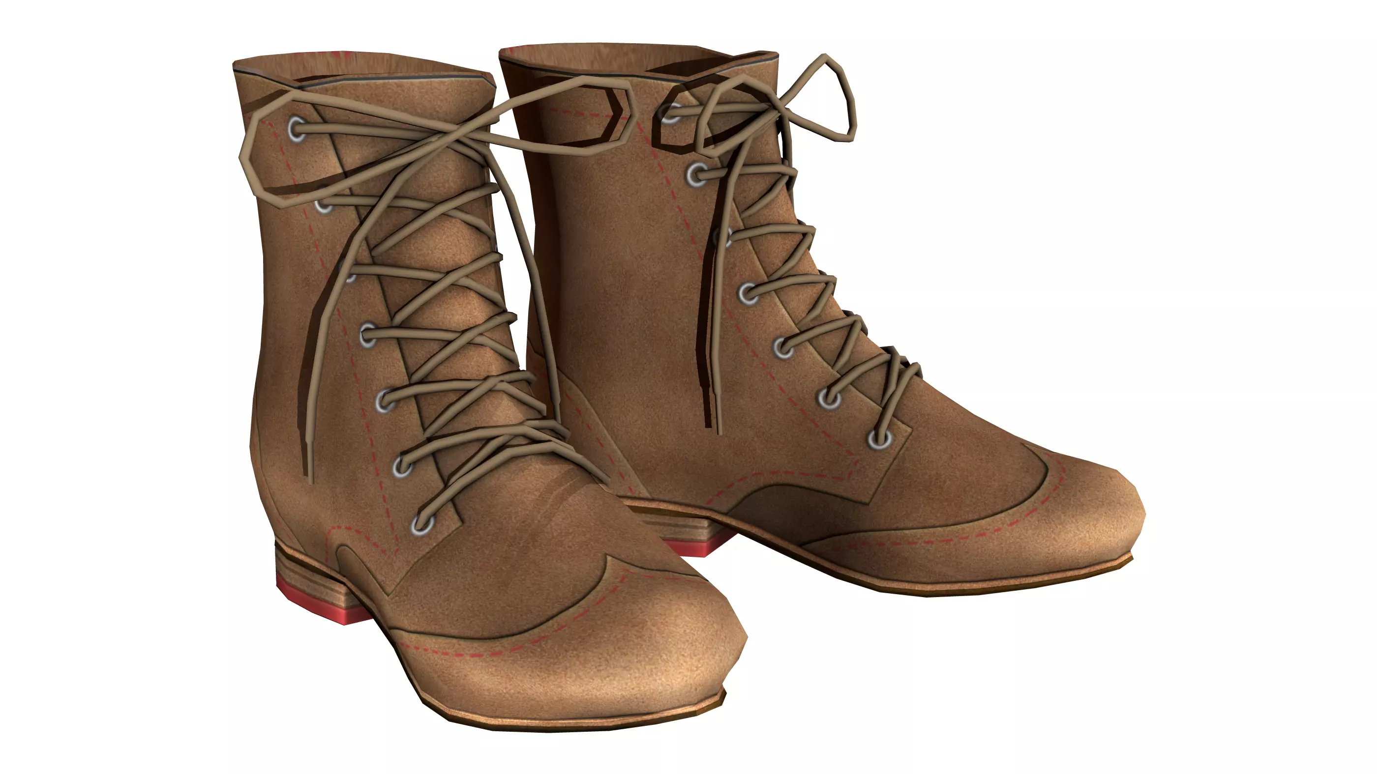 Casual Wear Boots Low-poly 3D model_0