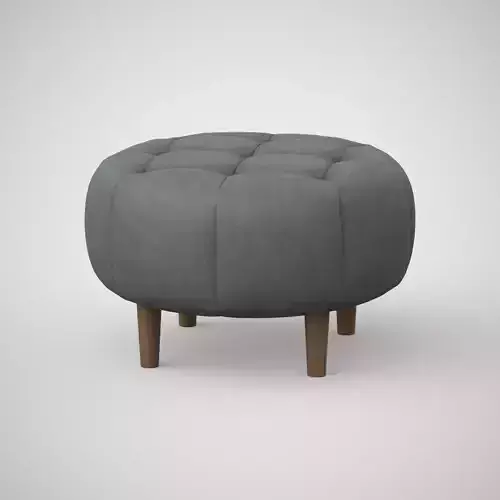 Landon rose round Ottoman grey