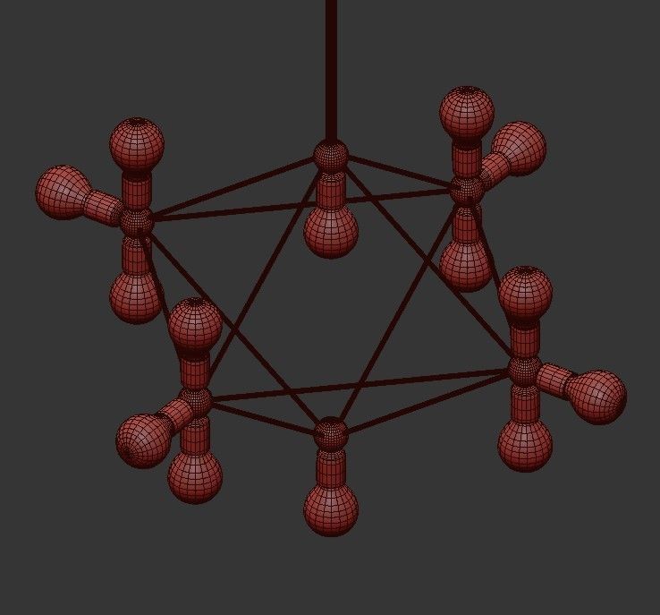 MODO CHANDELIER GOLD NEW 3D model_2