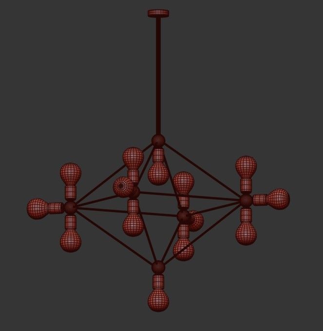 MODO CHANDELIER GOLD NEW 3D model_1