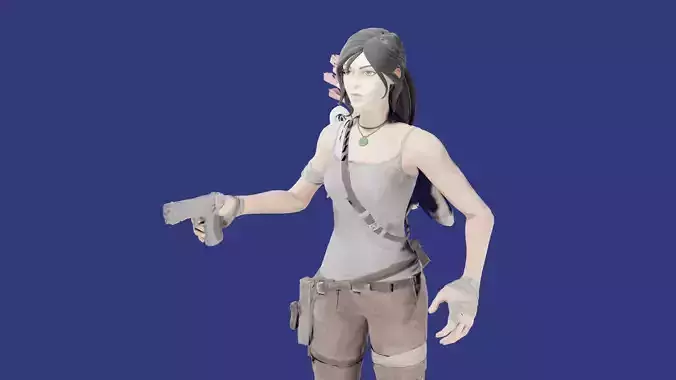 Lora Croft Low-poly 3D model