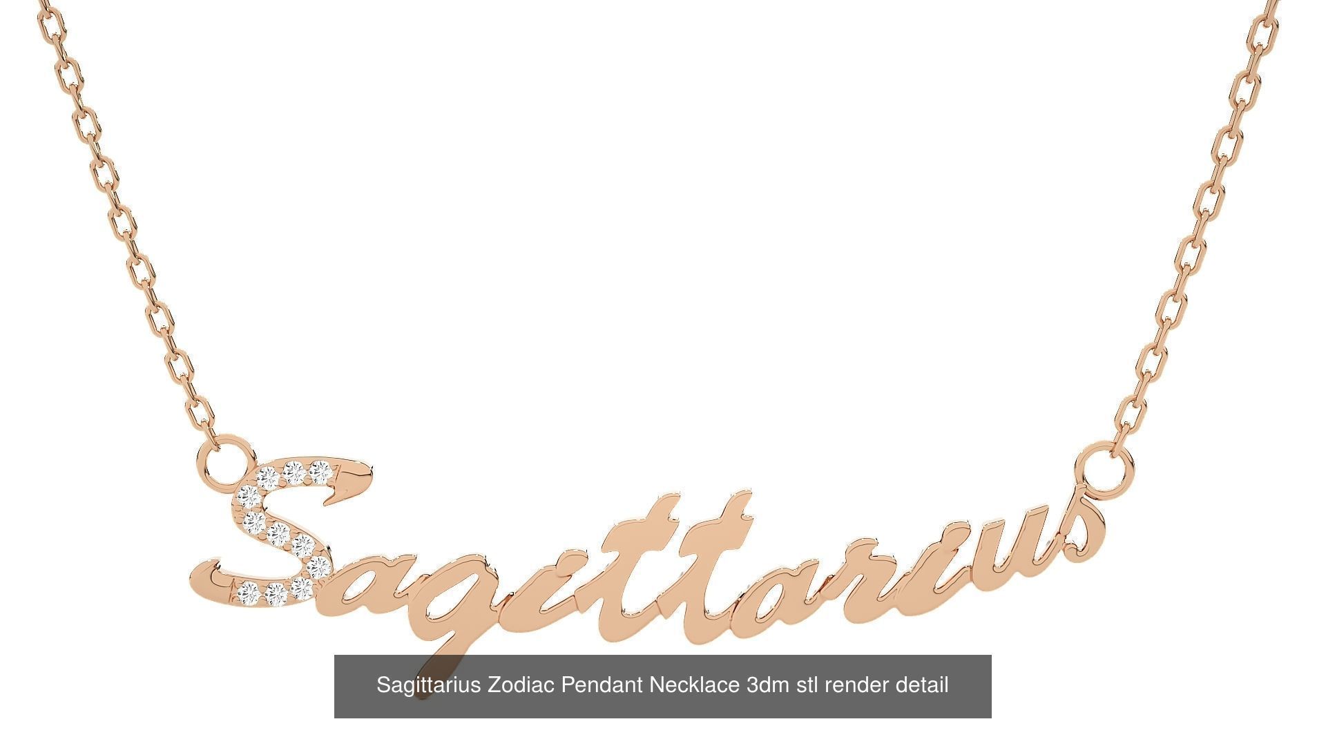 12 Zodiac Astro sign  Pendant Necklace 3dm stl render detail 3D Model Collection_5