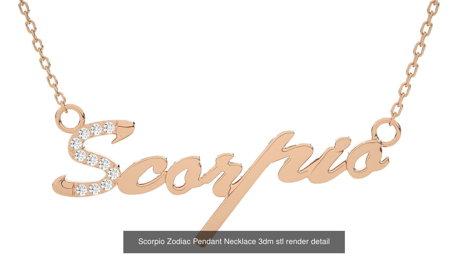 12 Zodiac Astro sign  Pendant Necklace 3dm stl render detail 3D Model Collection_4