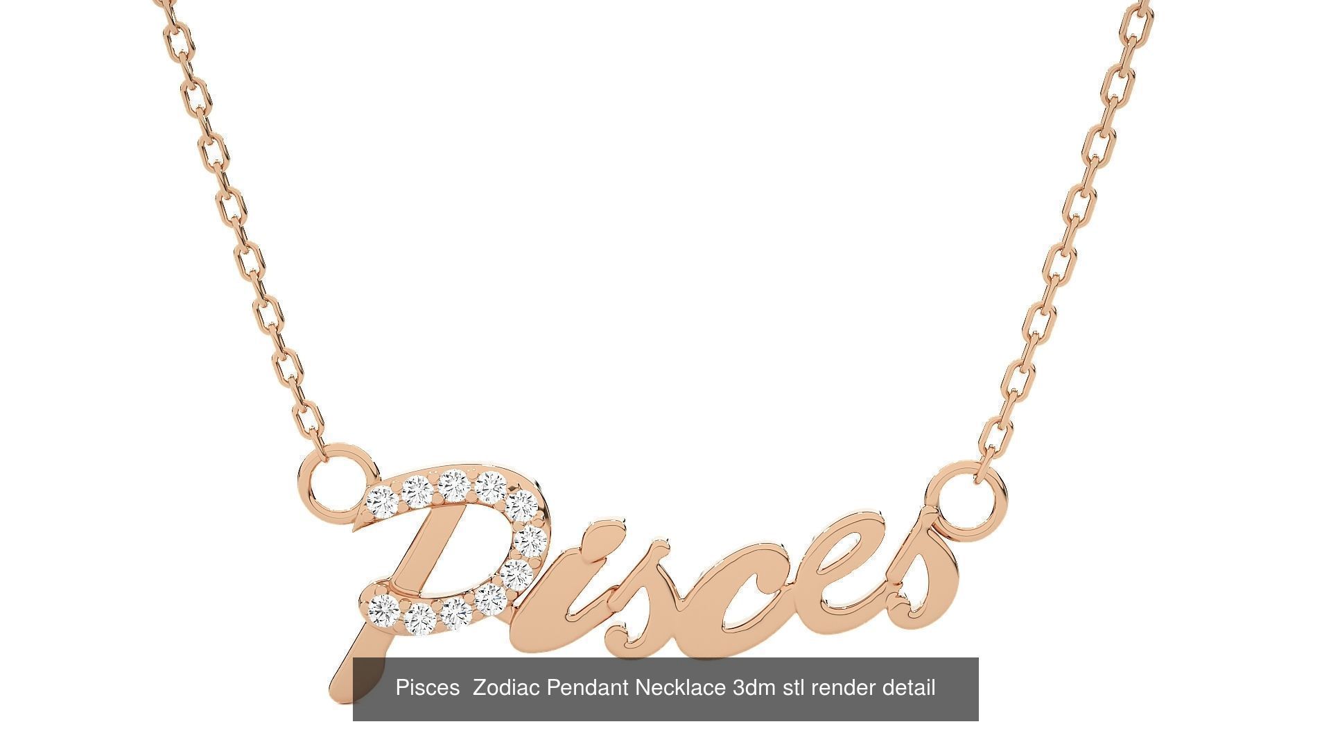 12 Zodiac Astro sign  Pendant Necklace 3dm stl render detail 3D Model Collection_6