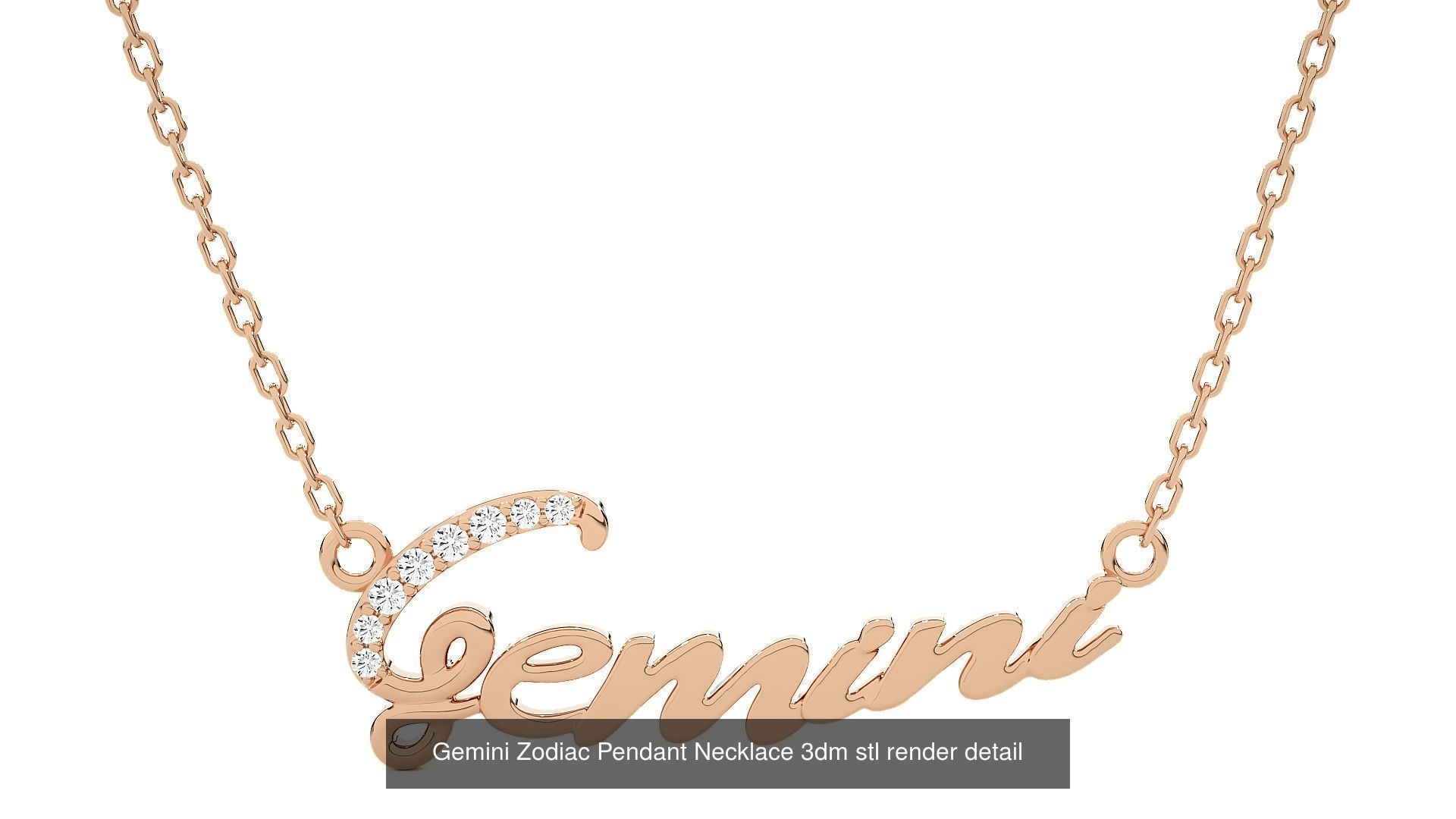 12 Zodiac Astro sign  Pendant Necklace 3dm stl render detail 3D Model Collection_9