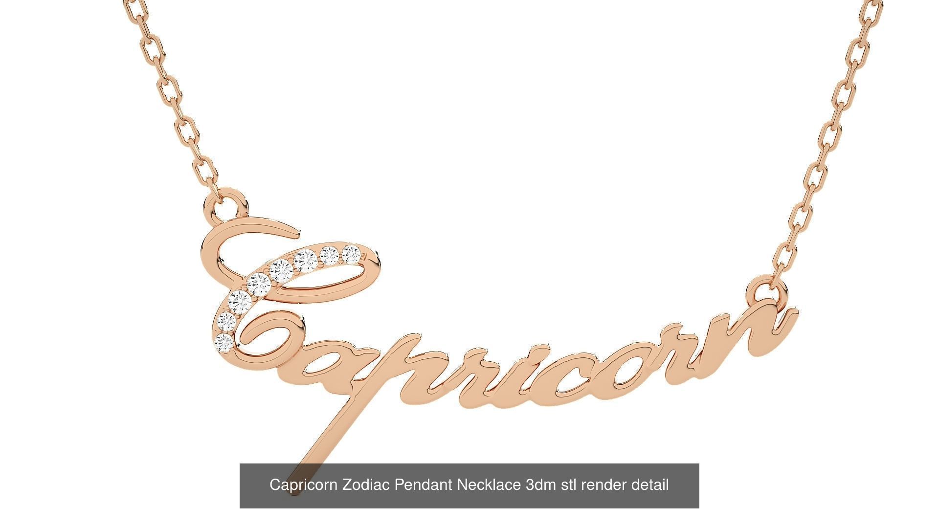 12 Zodiac Astro sign  Pendant Necklace 3dm stl render detail 3D Model Collection_10