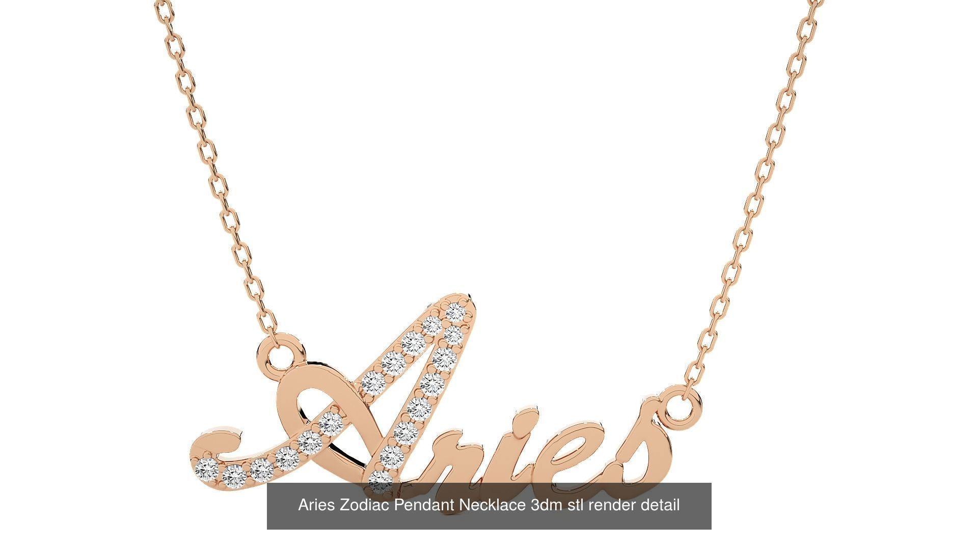 12 Zodiac Astro sign  Pendant Necklace 3dm stl render detail 3D Model Collection_12
