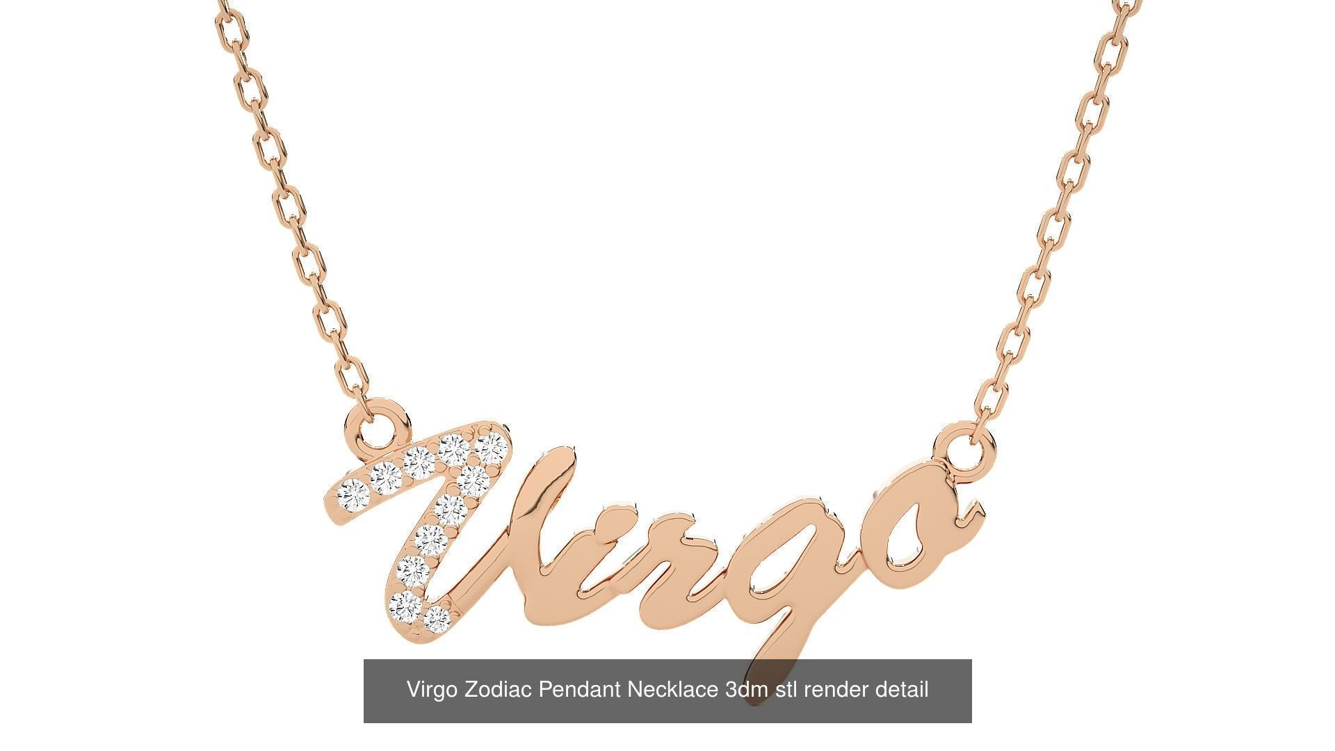 12 Zodiac Astro sign  Pendant Necklace 3dm stl render detail 3D Model Collection_2