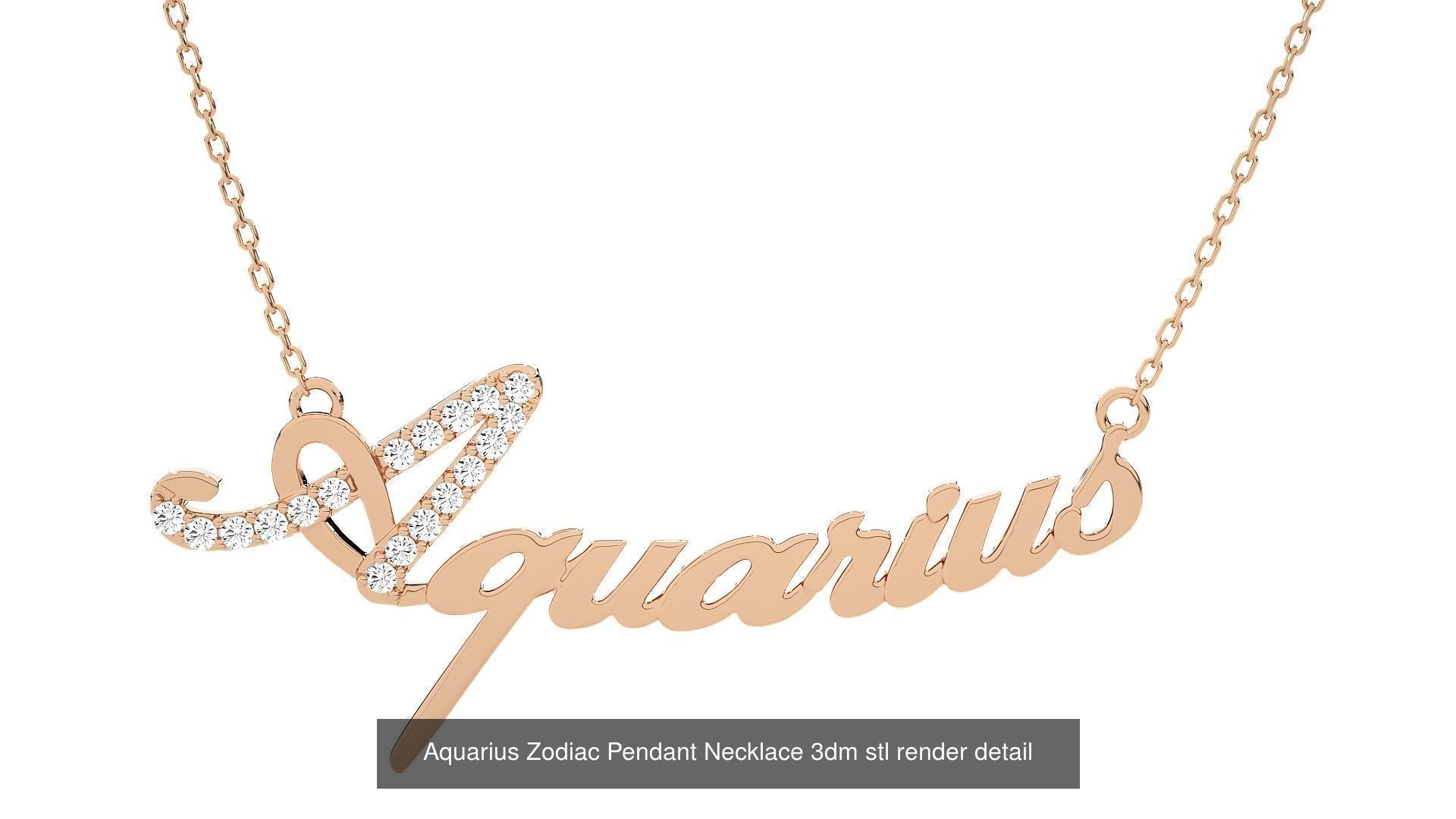 12 Zodiac Astro sign  Pendant Necklace 3dm stl render detail 3D Model Collection_13