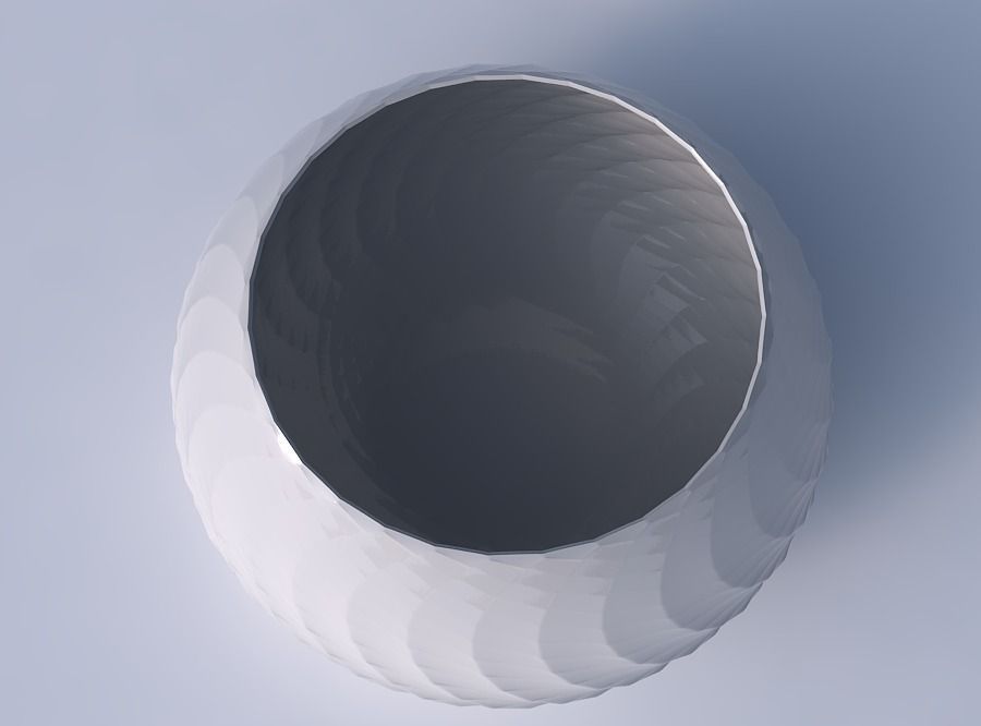 Bowl squeezed twisted with twisted diagonal grid pattern 3D print model_2