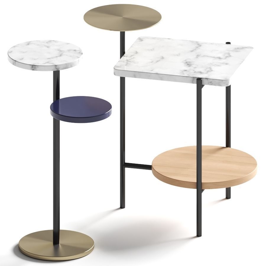 West Elm - Eclipse tables set 3D model_2