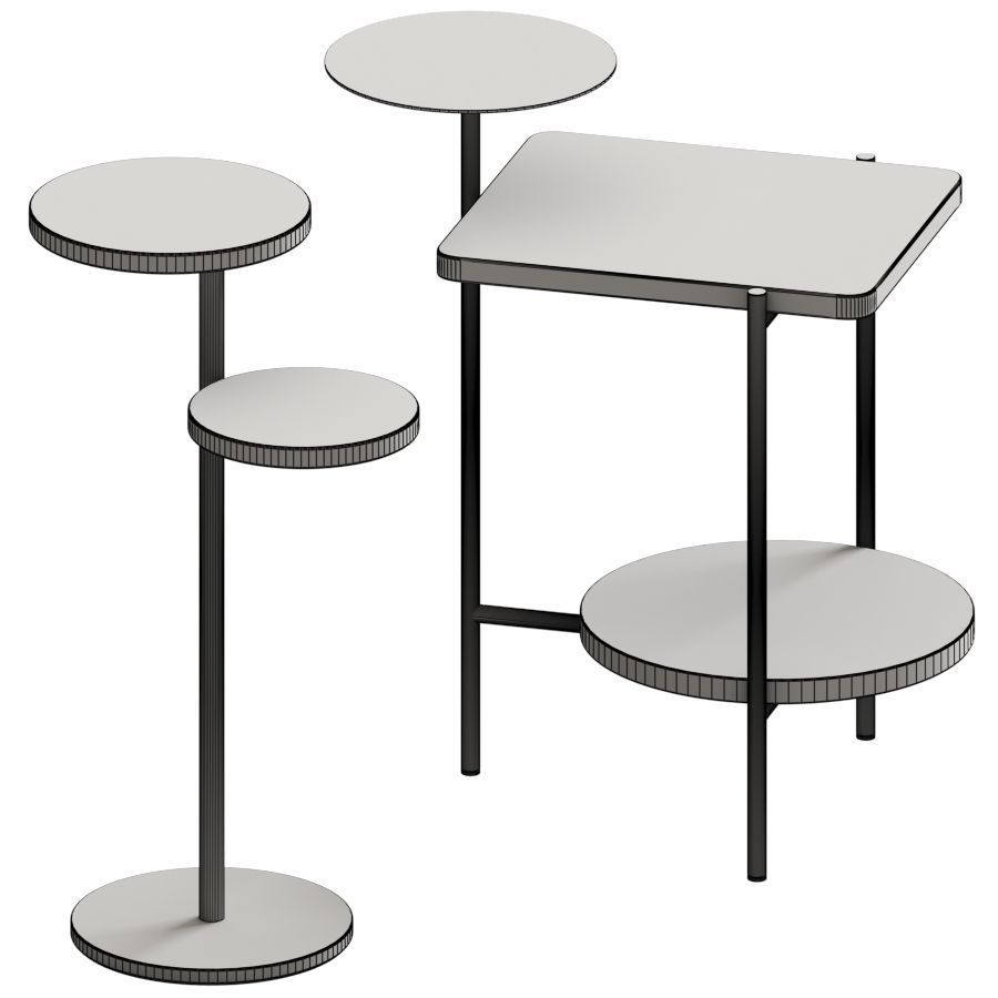 West Elm - Eclipse tables set 3D model_1