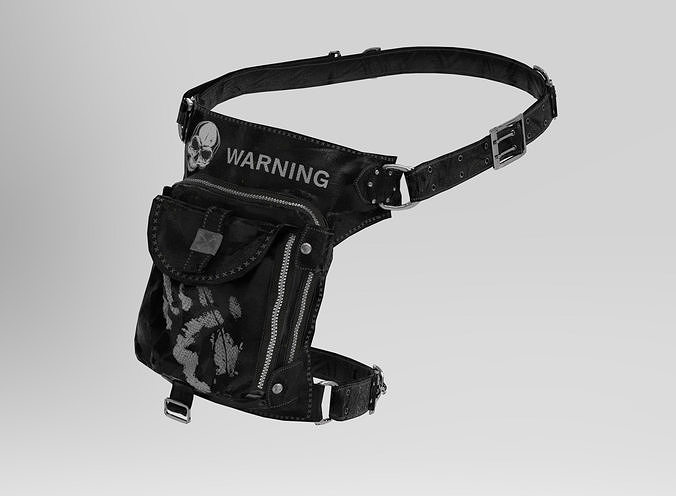 Leather belt bag Low-poly 3D model