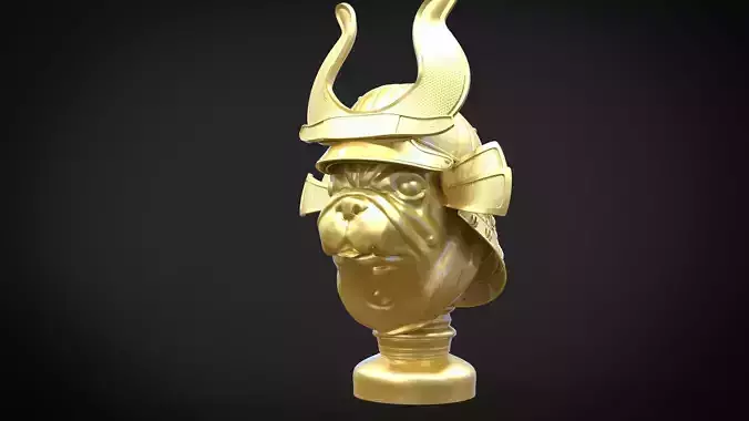 Samurai Pug head for print 3D print model