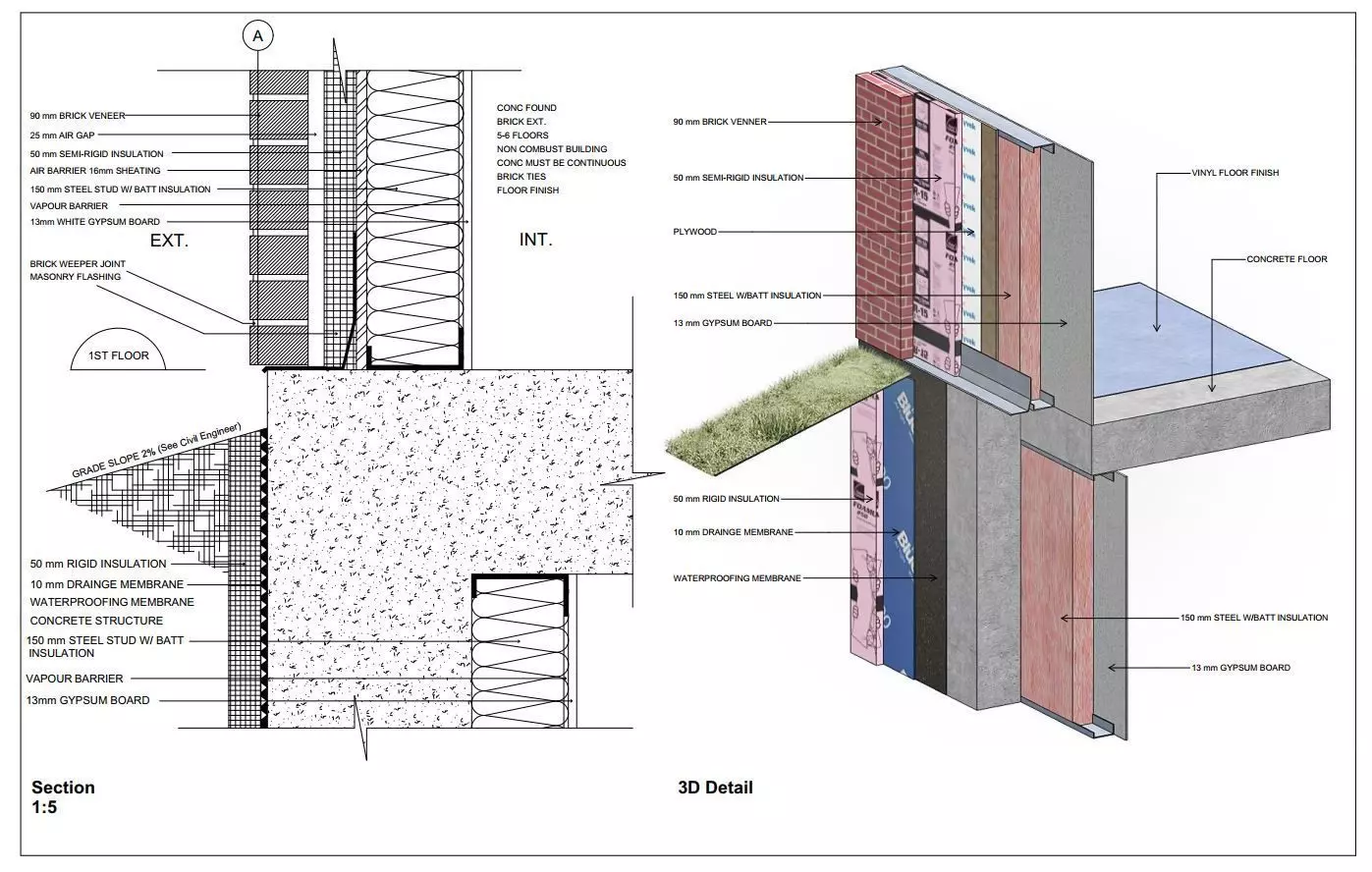 WALL DETAIL gypsum insulation 3D model_0