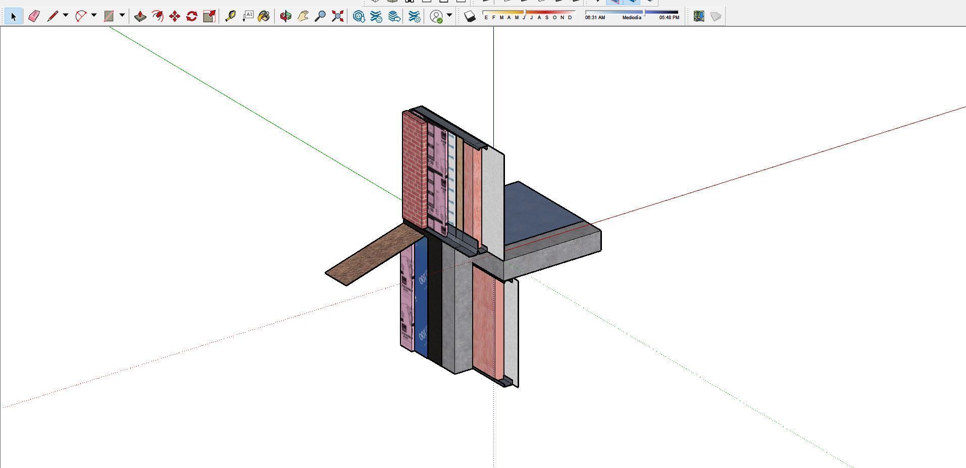 WALL DETAIL gypsum insulation 3D model_2