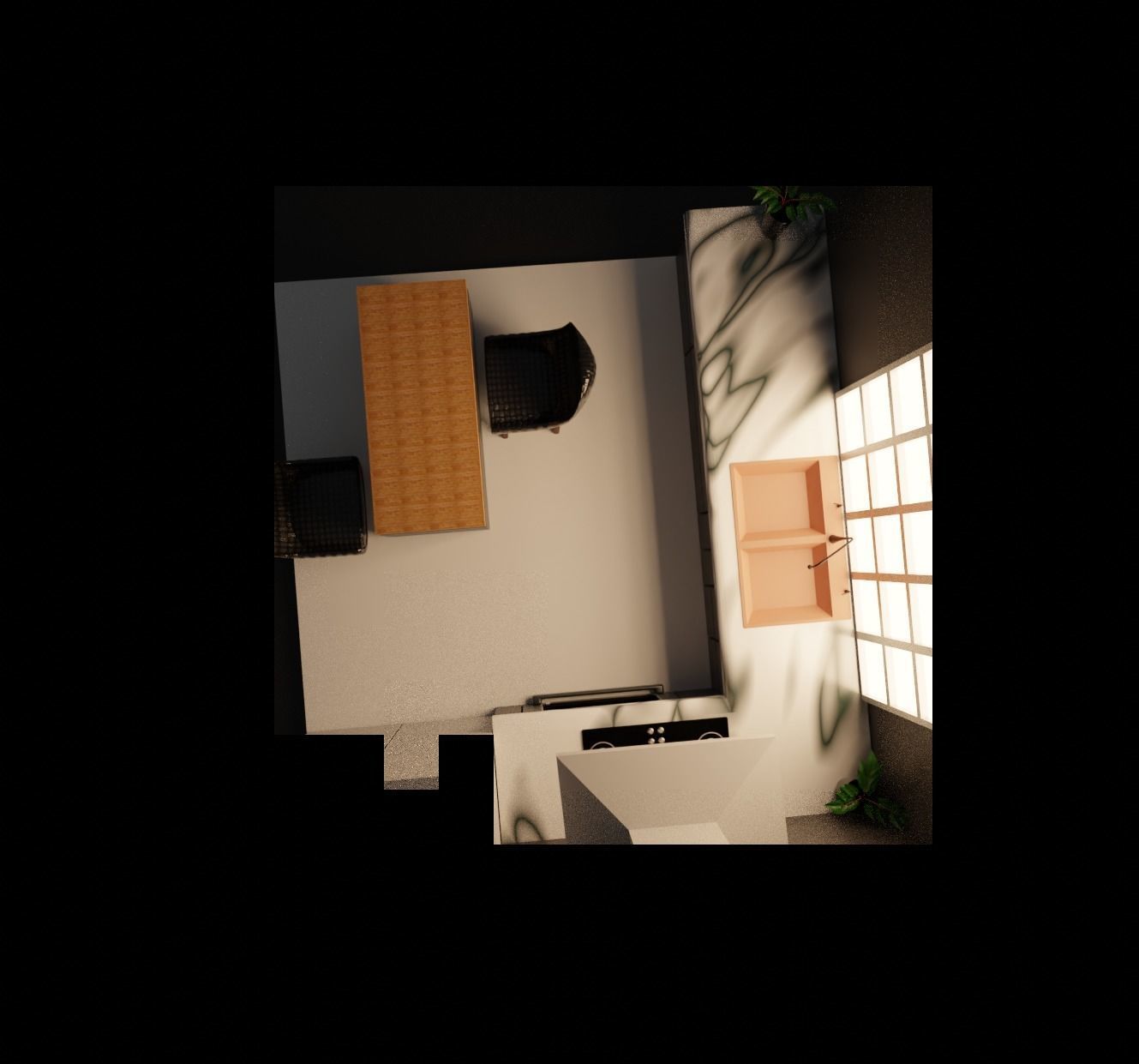 Isometric Modular Kitchen Low-poly 3D model_3