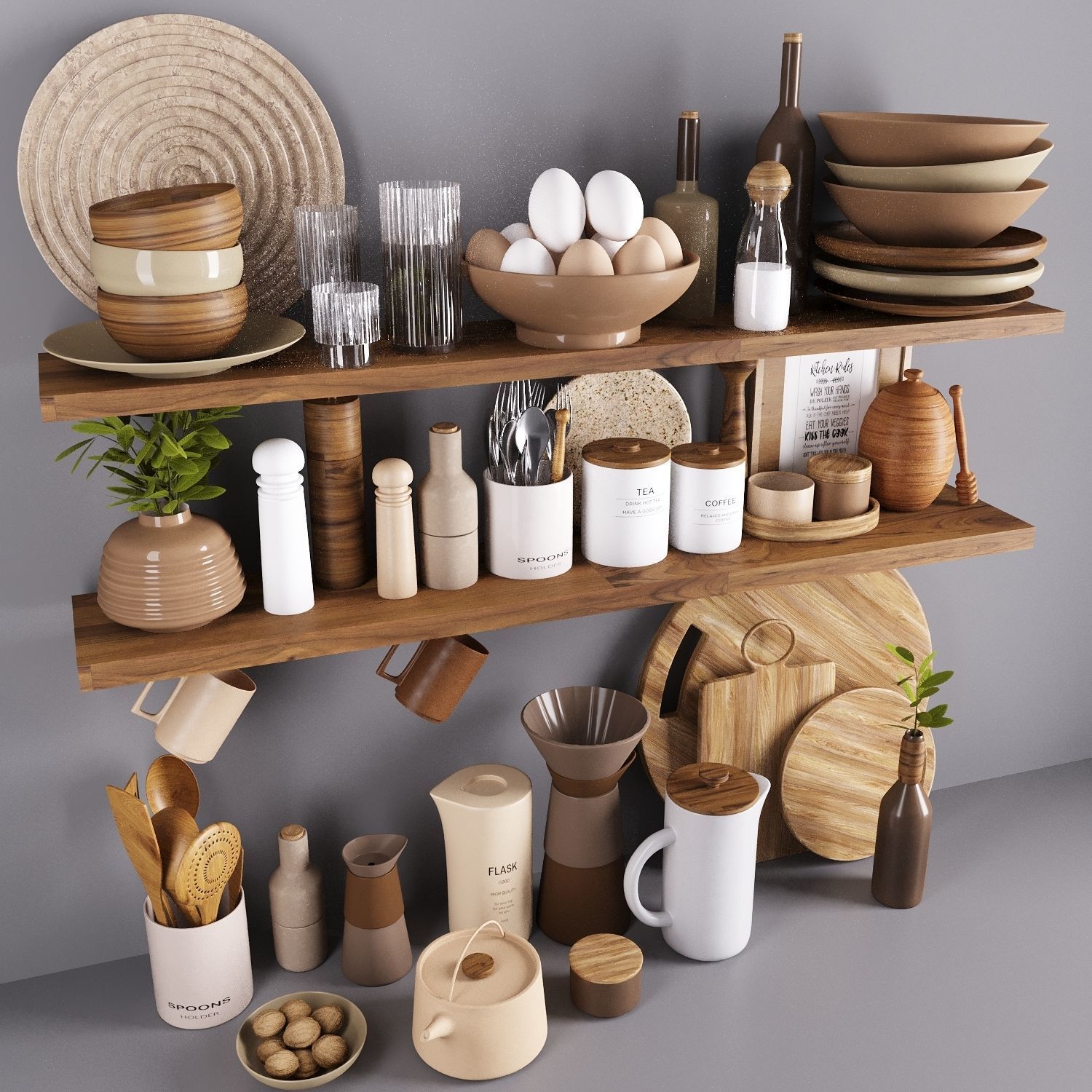 kitchen accessories 3D model_1