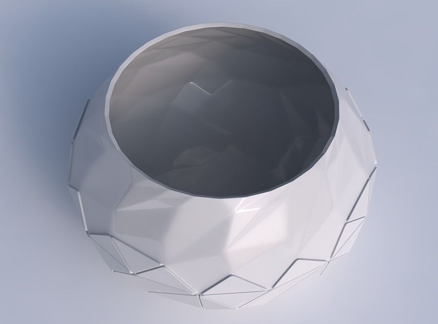 Bowl squeezed twisted with partial random triangle plates 3D print model_1