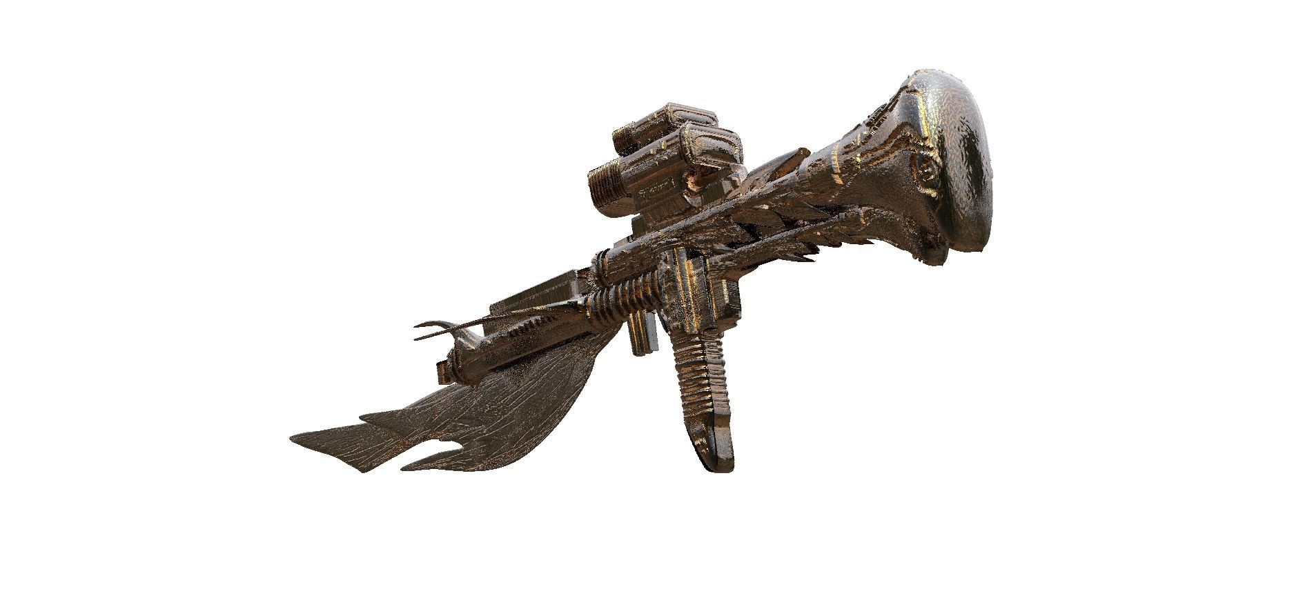 Alien Rifle Weapon 3D model_2