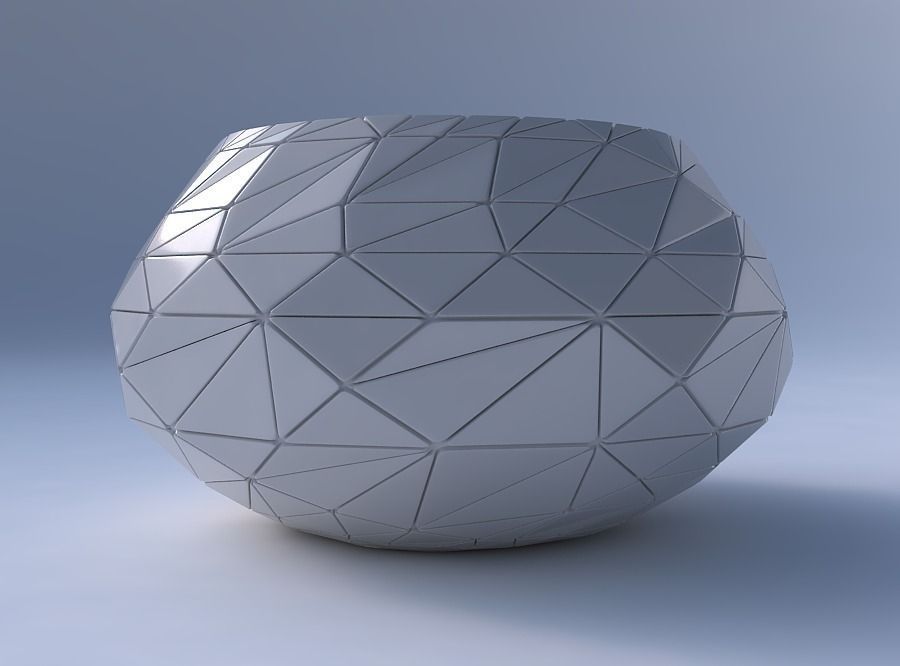 Bowl squeezed twisted with random triangle plates 3D print model_4