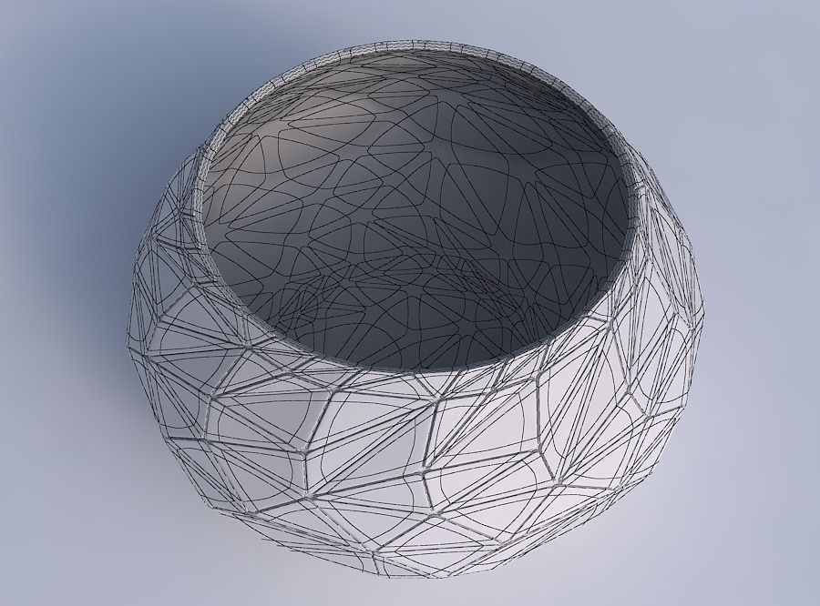 Bowl squeezed twisted with random triangle plates 3D print model_6