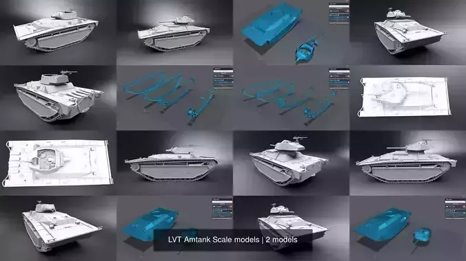 LVT Amtank Scale models 3D Model Collection
