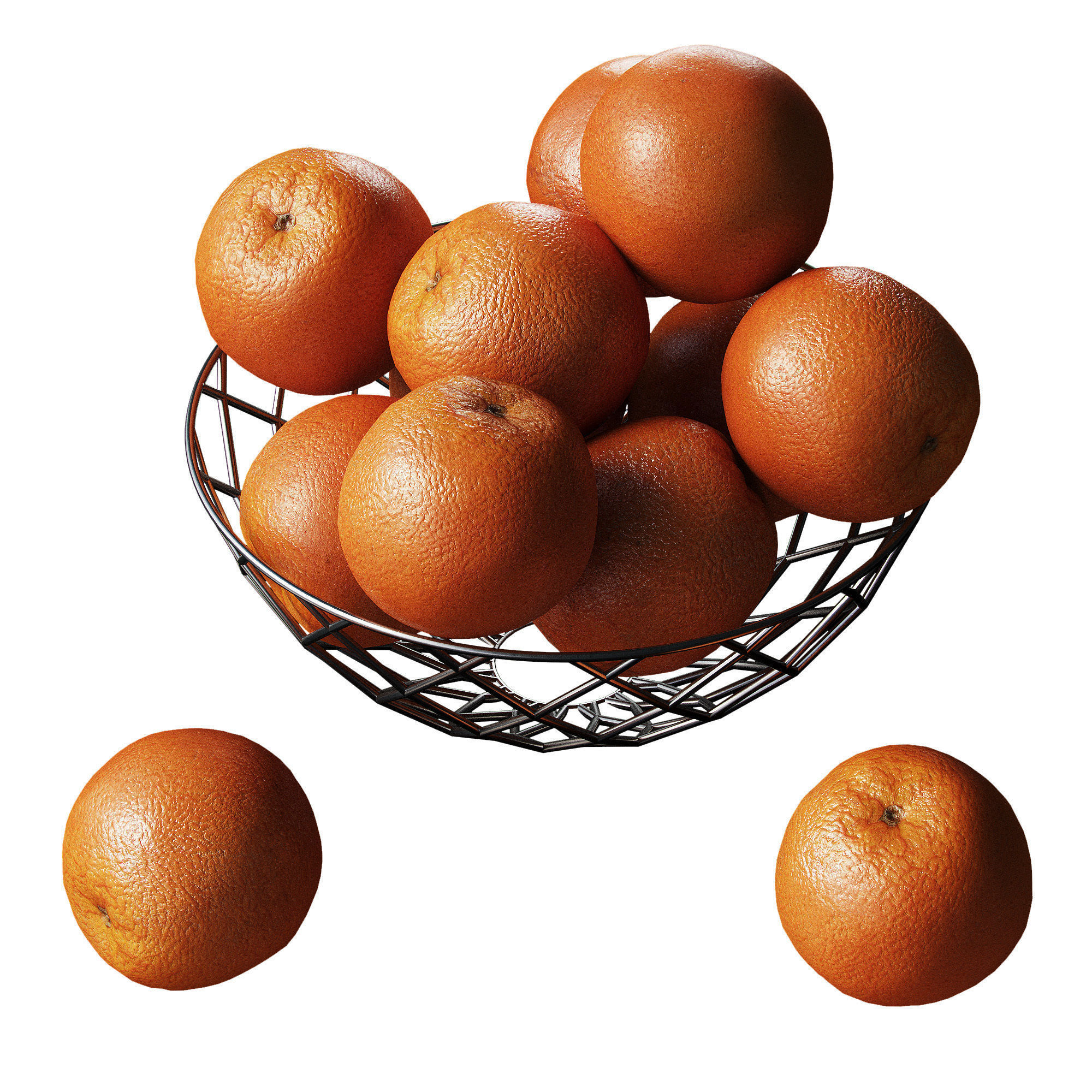 Oranges citrus fruits Low-poly 3D model_1