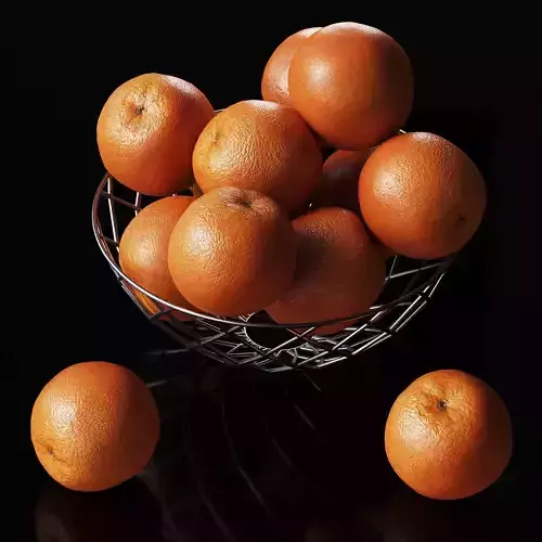 Oranges citrus fruits Low-poly 3D model