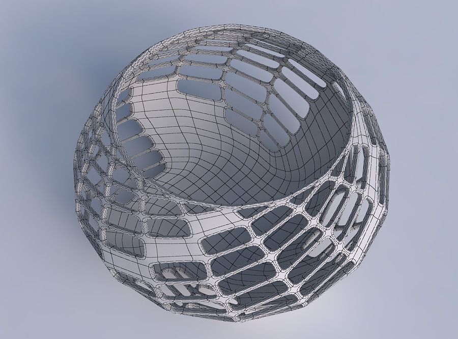 Bowl squeezed twisted with diagonal grid lattice 3 3D print model_6