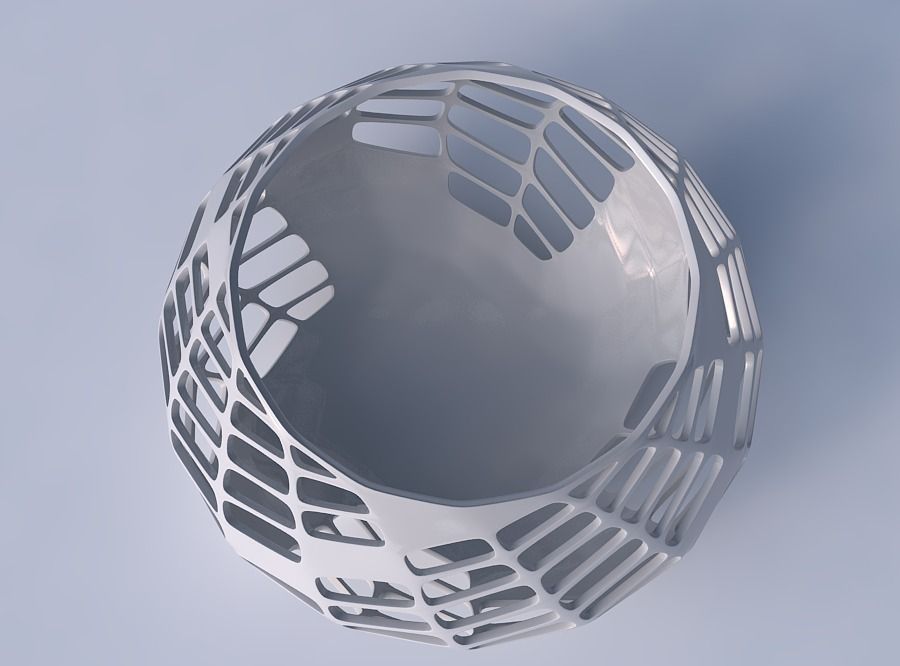 Bowl squeezed twisted with diagonal grid lattice 3 3D print model_2