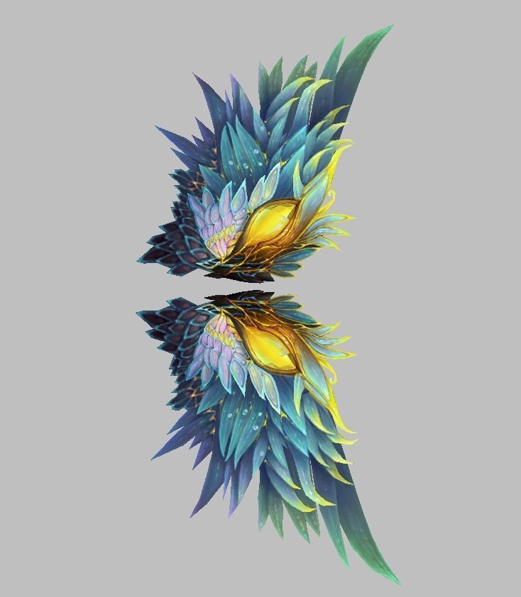 King Blue Wing Low-poly 3D model_10