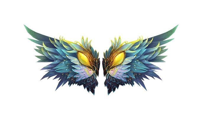 King Blue Wing Low-poly 3D model