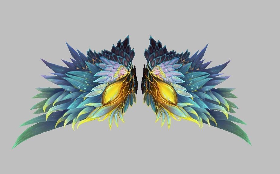 King Blue Wing Low-poly 3D model_17