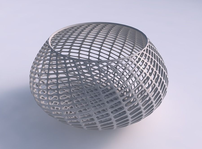 Bowl squeezed twisted with fine diagonal grid lattice