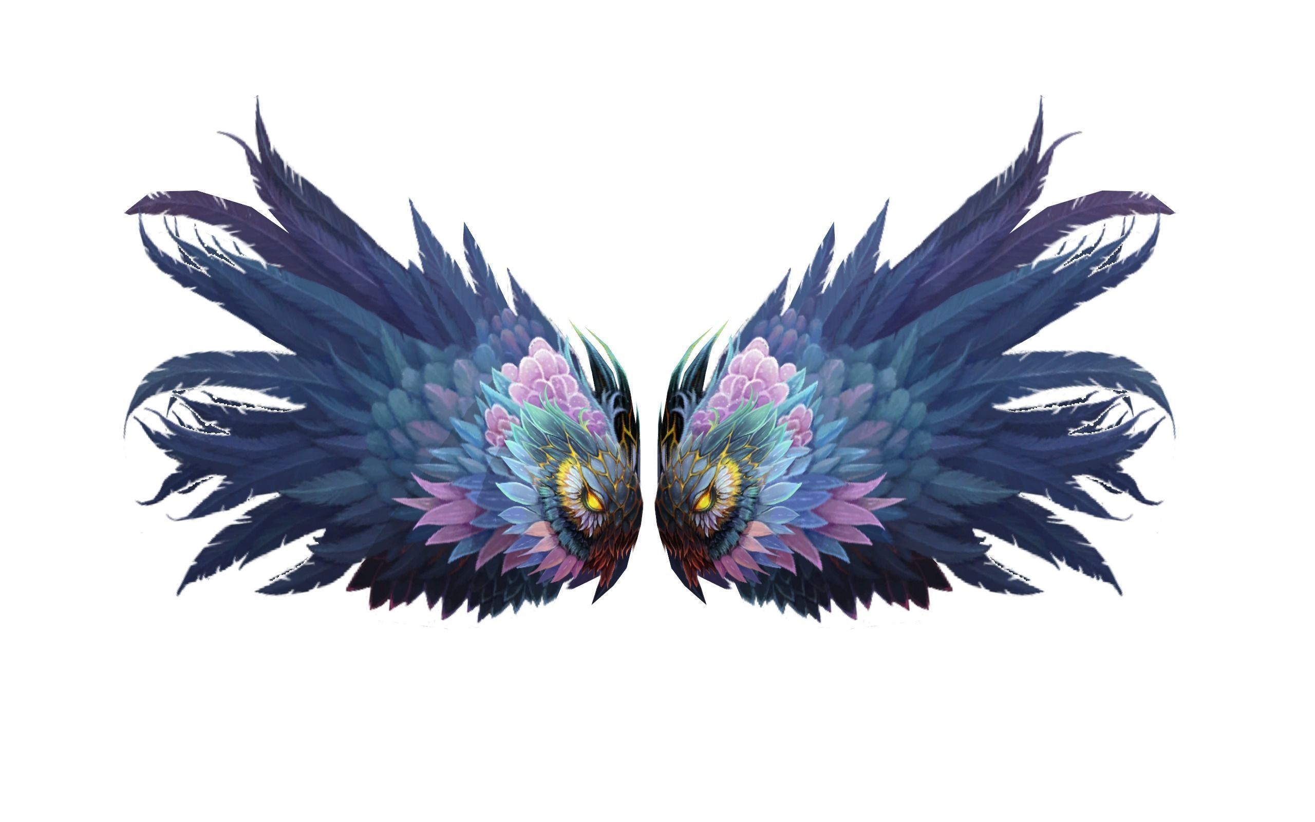 Blue Wing Low-poly 3D model_7