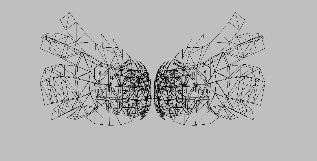 Blue Wing Low-poly 3D model_8