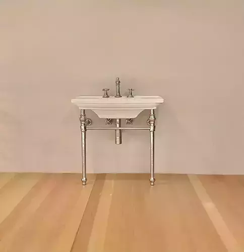 12th Scale Modern Freestanding Sink and Faucet Set for dollhouse 3D print model