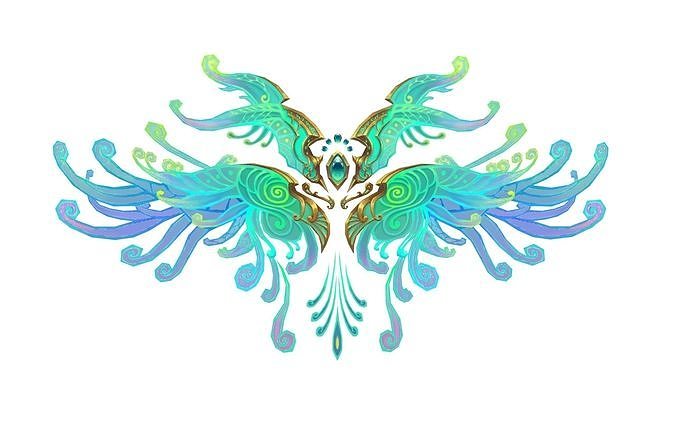 Blue Wing Low-poly 3D model