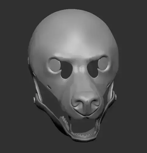 Furry dog mask  blank 3D print model