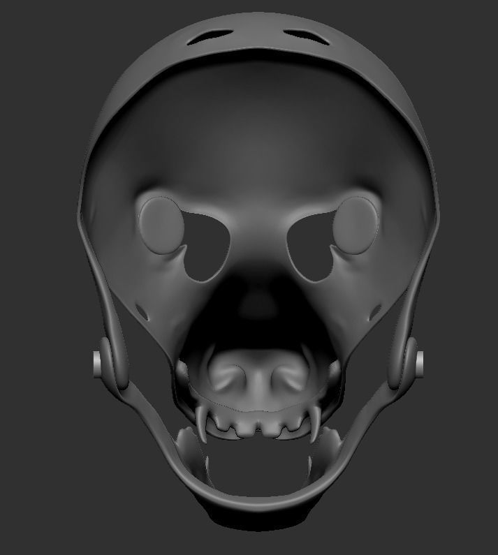 Furry dog mask  blank 3D print model_1
