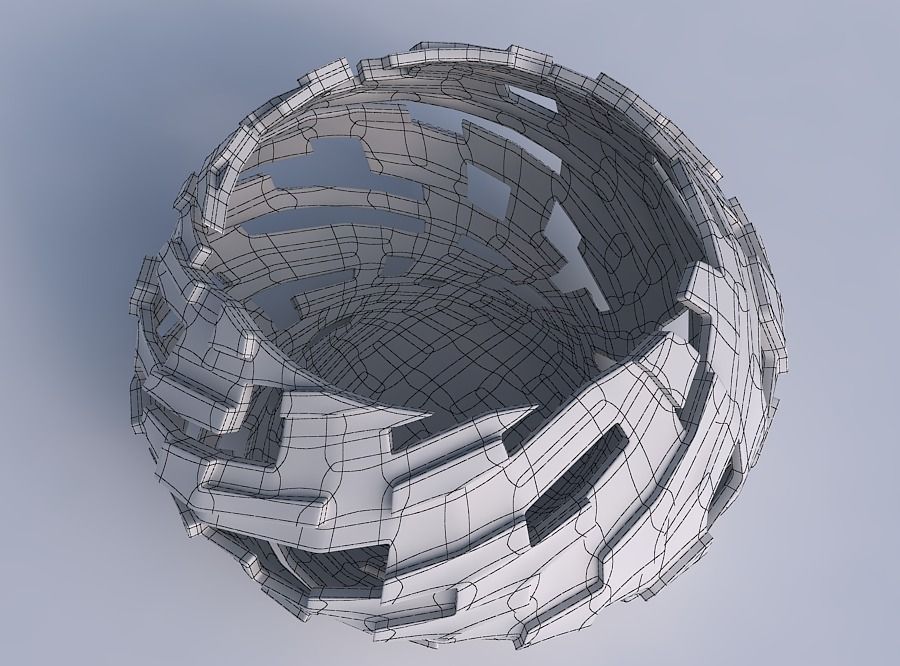 Bowl squeezed twisted with cuts and bulges 3D print model_6