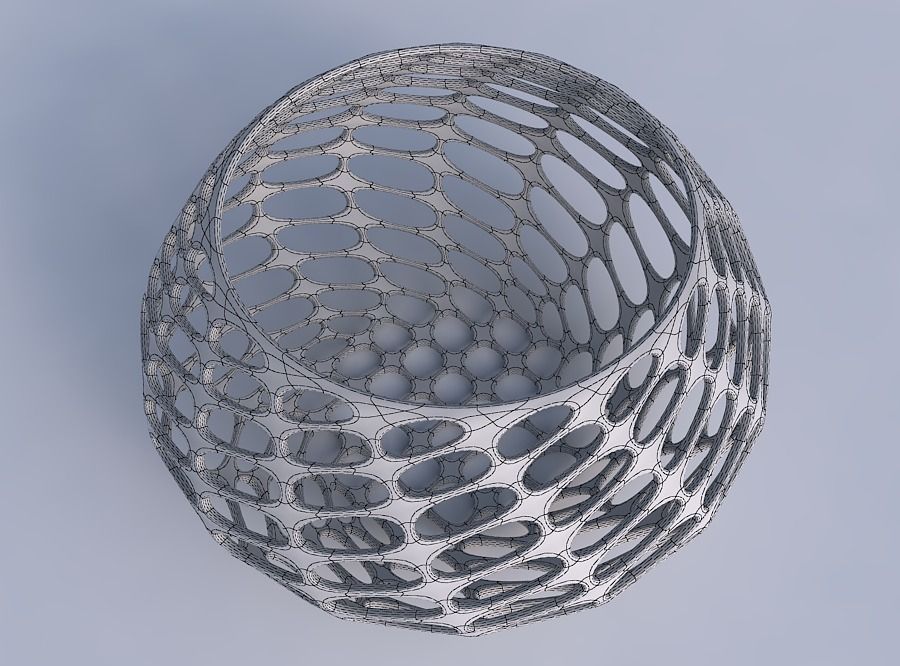 Bowl squeezed twisted with bubble grid lattice 3D print model_6